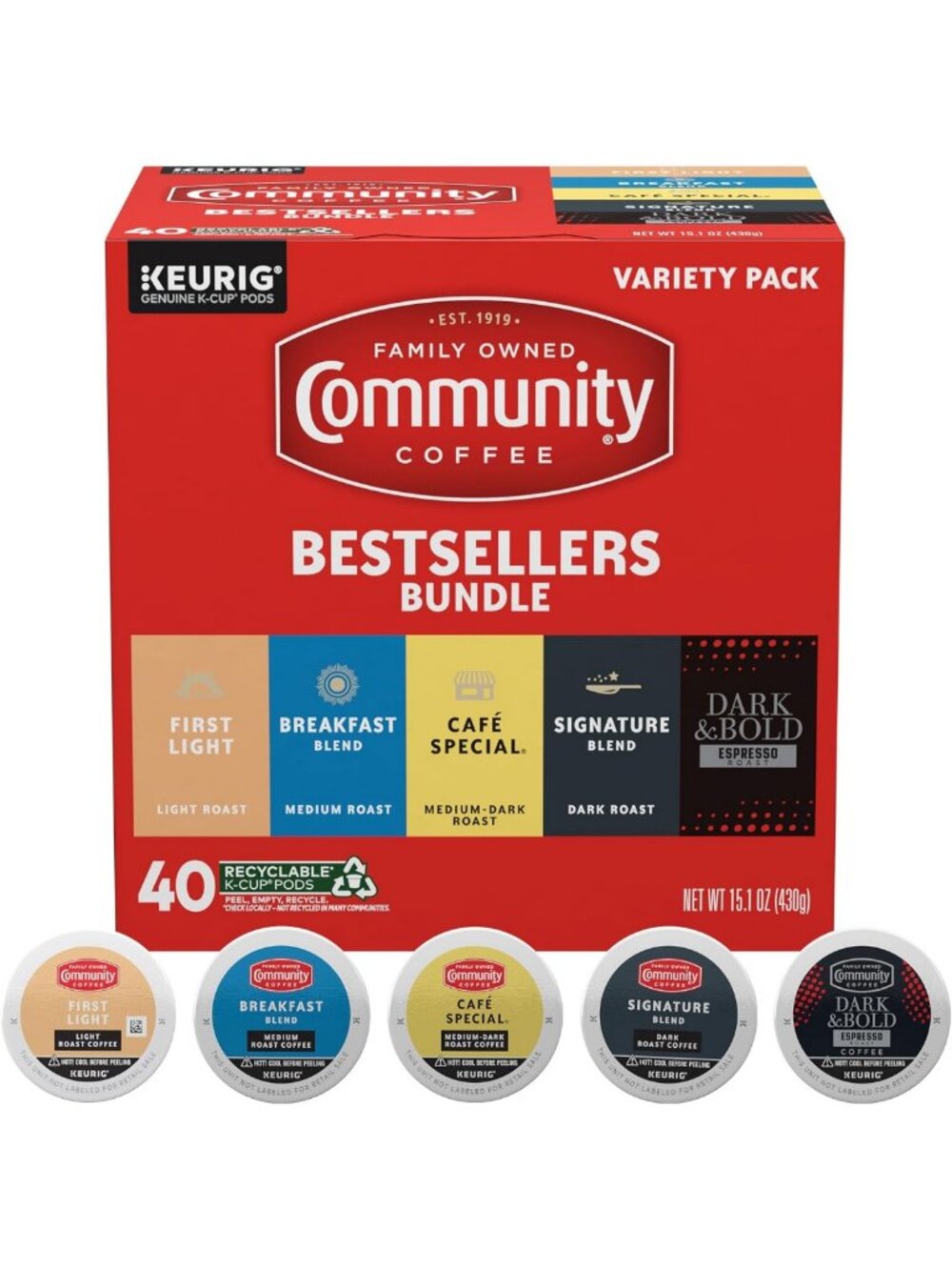 Gourmet Coffee Variety Pack, 40 Count K-Cup Pods, Bestselling Flavors Bundle